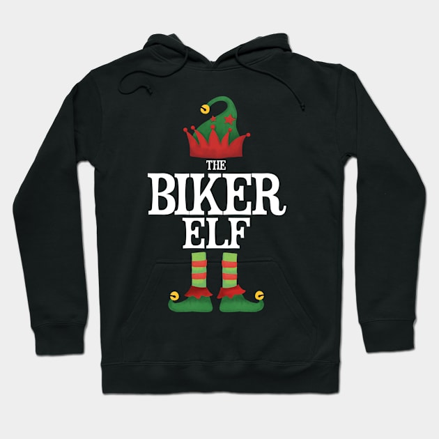 Biker Elf Matching Family Group Christmas Party Pajamas Hoodie by uglygiftideas